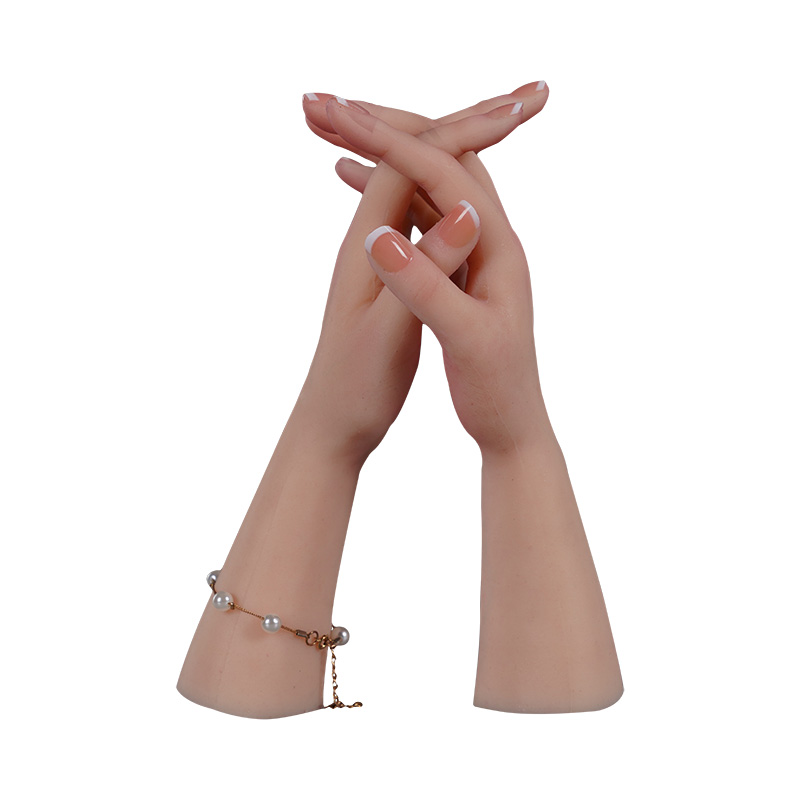 Realistic Silicone Practice Hand Model Lifelike Nail Artificial Training Silicone Hand For Ring Display Hand Model